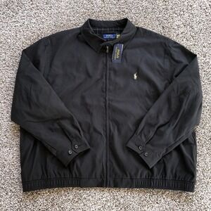 Polo Ralph Lauren Bi-Swing Windbreaker Jacket Mens Size 3XB Black Full Zip NWT